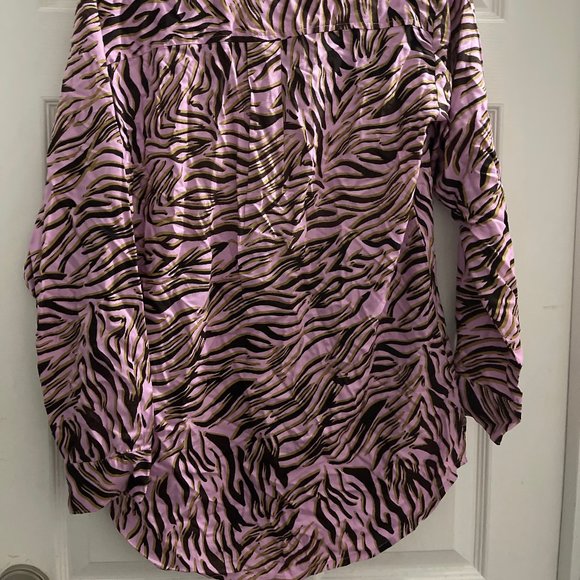 Bp. Be Proud By Bp. Print Button-up Shirt In Pink Bouquet Retro Zebra - Picture 3 of 3